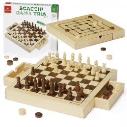 3 Games CHESS CHECKERS...